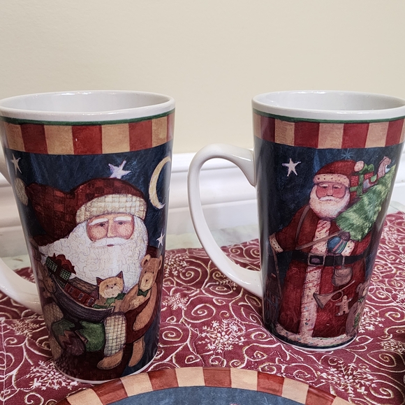Vintage Certified International Set 4 Holiday Plates and 4 Christmas Santa Mugs - Picture 9 of 16